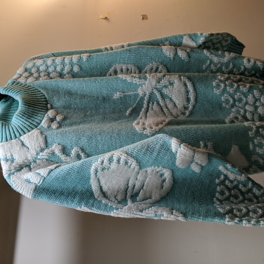❗️TAKING OFFERS❗️Vintage Mint Sparkley Butterfly Cheetah Print Sweater OBO - Picture 2 of 6